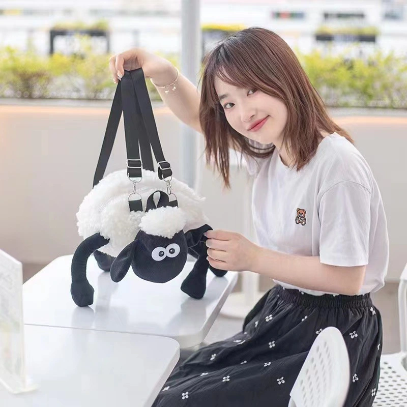 Plush Toy Cute Cartoon Mianyang Cotton Shoes Black And White Backpack