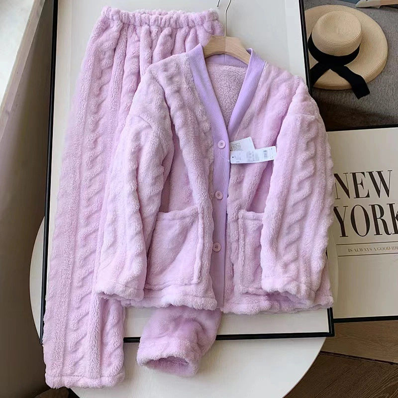 Warm Plush Pajamas Homewear Suit