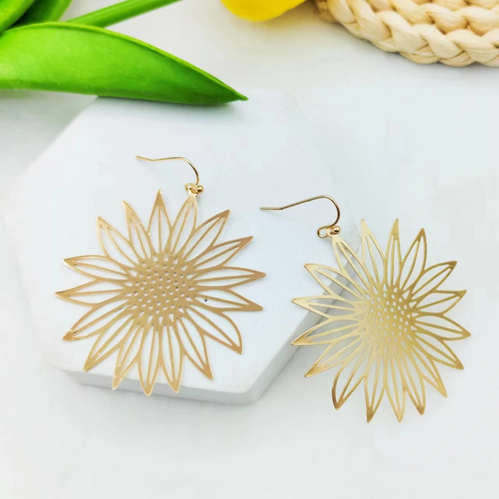 European And American SUNFLOWER Earrings Jewelry