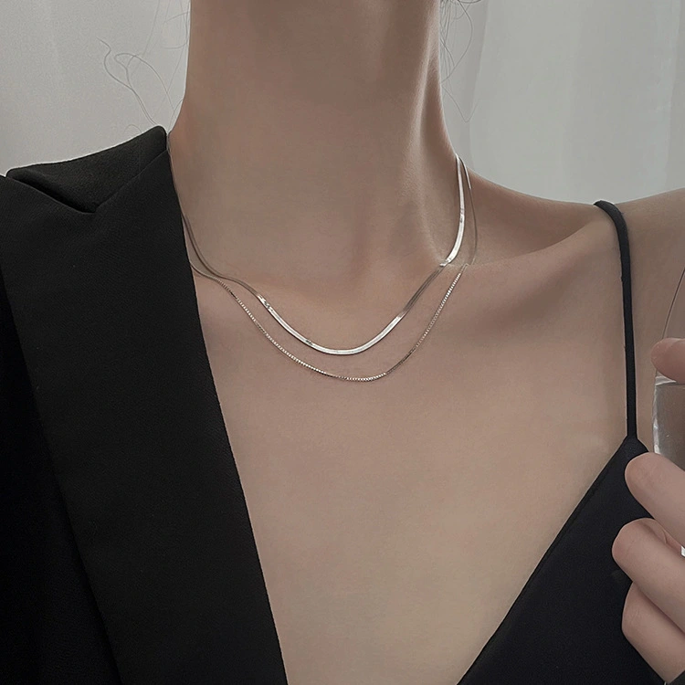 Double Layer Twin Clavicle Chain Simple Graceful