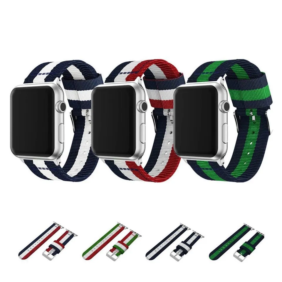 Suitable For Watch Band Canvas Strap Silver Buckle Nylon Watchband