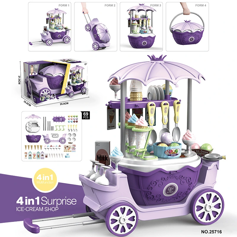 Children's Simulation Ice Cream Car Play House Toys 69-piece Set