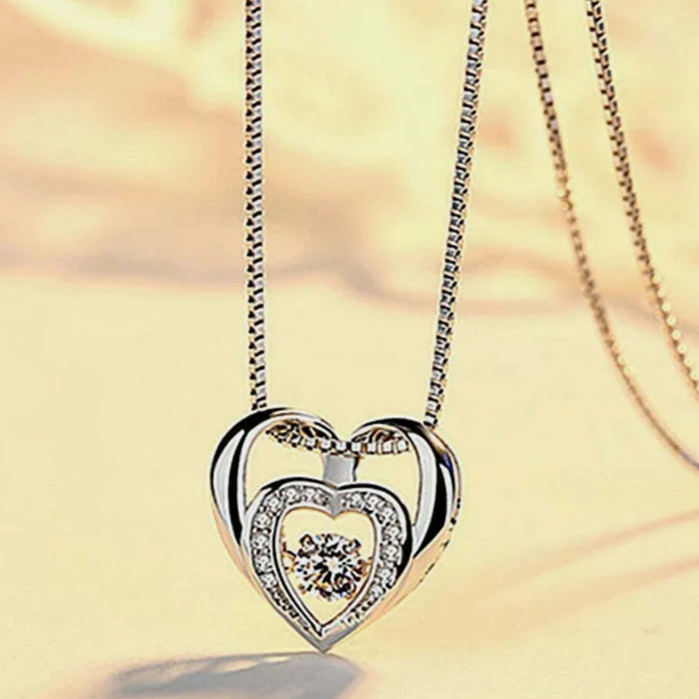 European And American Alloy Heart-shaped Pendant Necklace