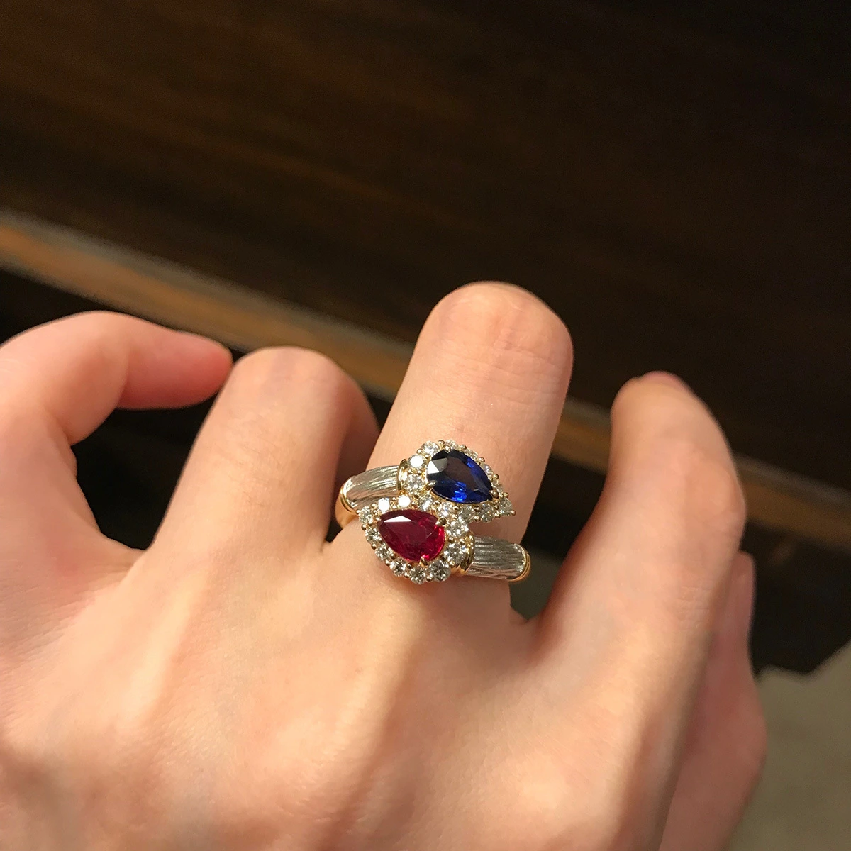 Vintage Brushed Two-tone Ring