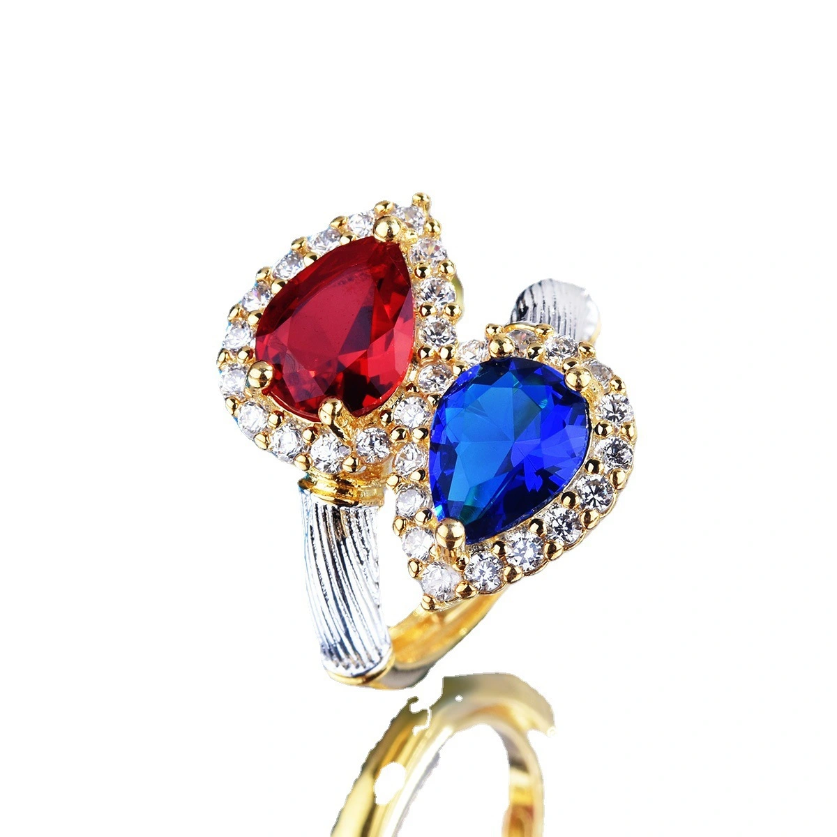 Vintage Brushed Two-tone Ring