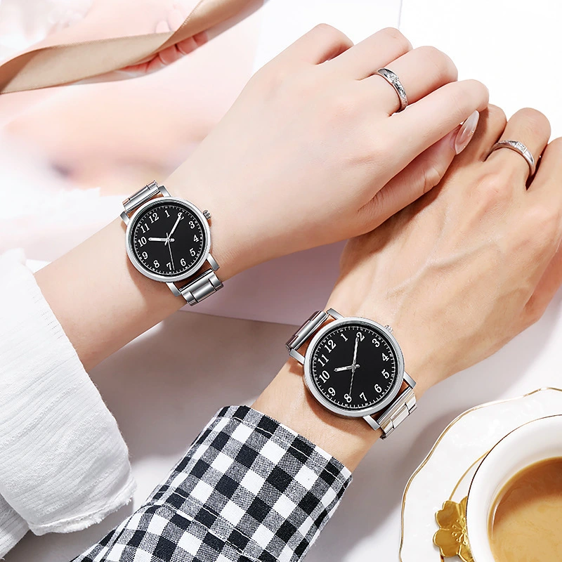 Men's And Women's Fashion Simple Steel Belt Quartz Watch