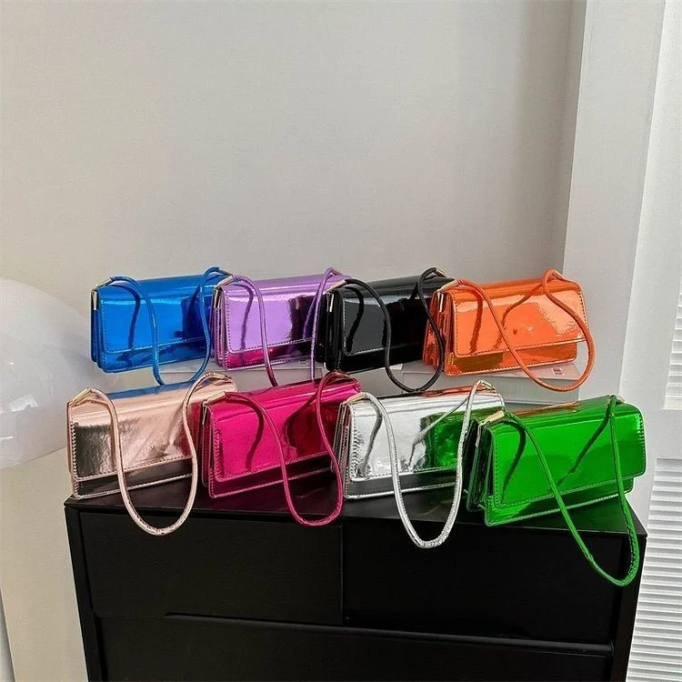 Trendy And Fashionable Portable Paint Glossy Western Style Small Square Bag