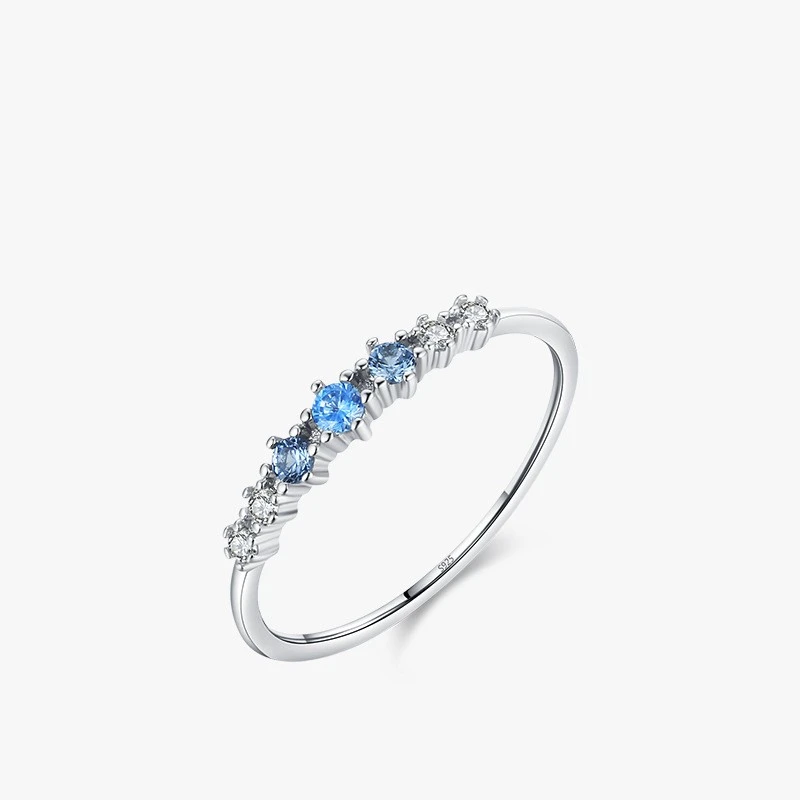 Women's Sterling Silver Micro-inlaid Zircon Ring