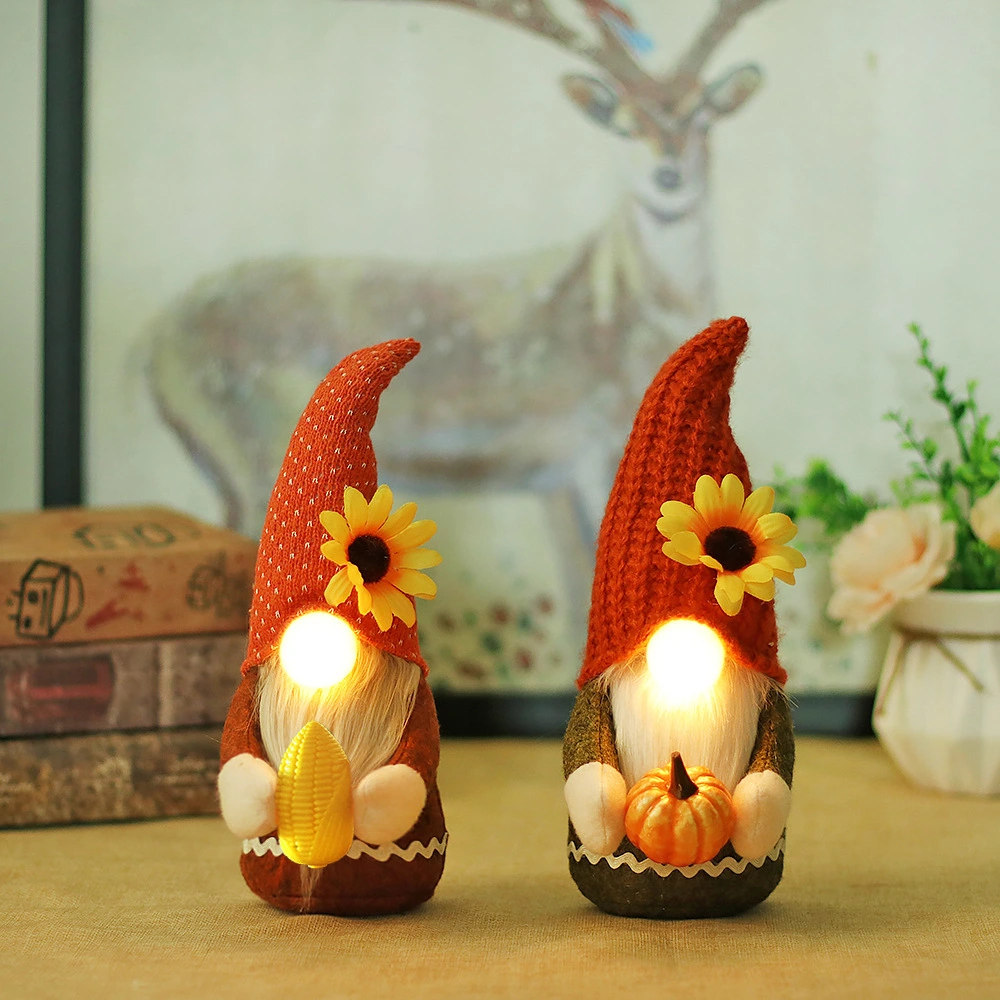 Decorative Light-emitting Pumpkin Corn Doll Ornaments