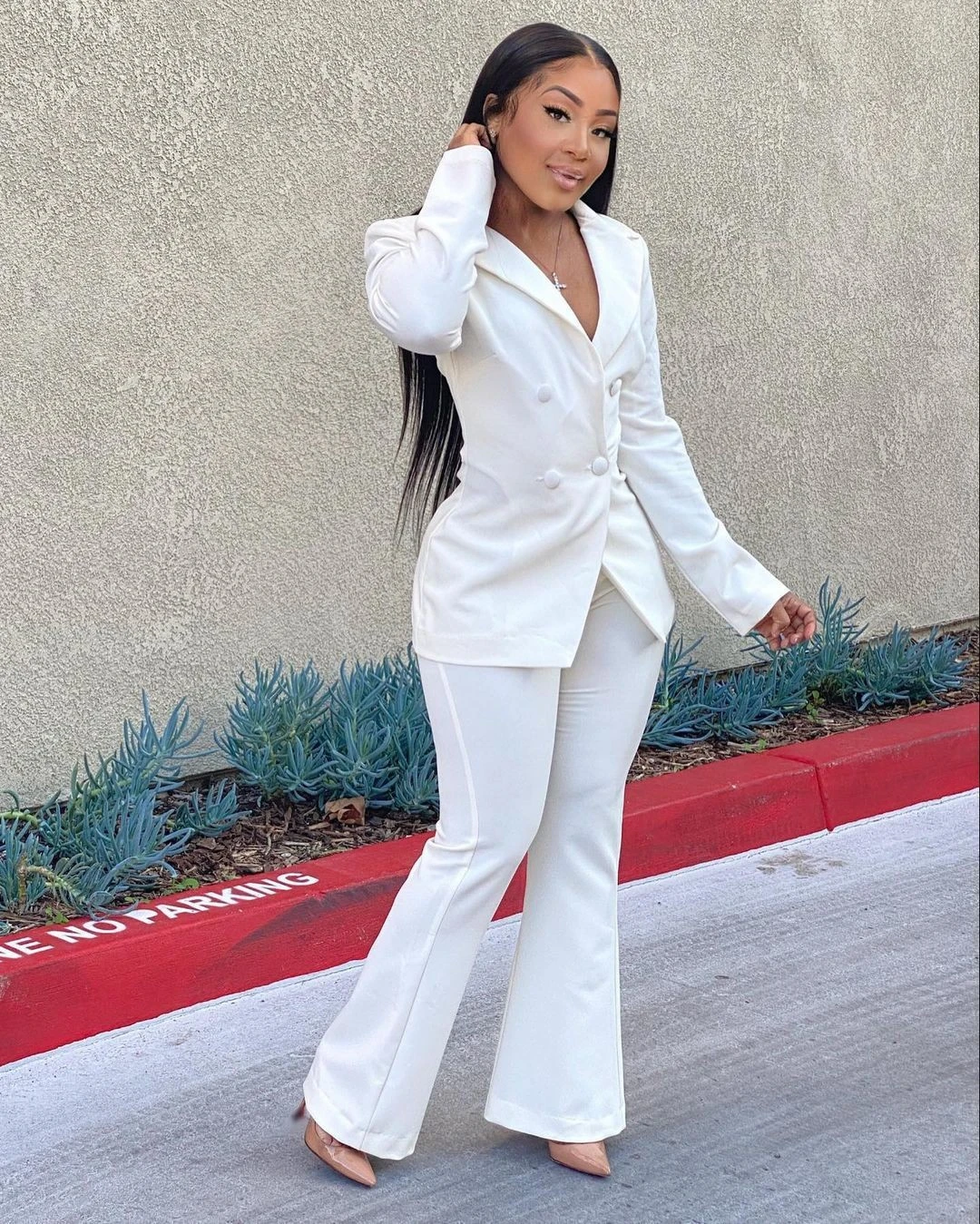 Fashion Casual Solid Color Suit