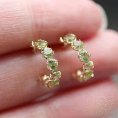 Olive Crystal Seven Small Diamond Earrings For Women