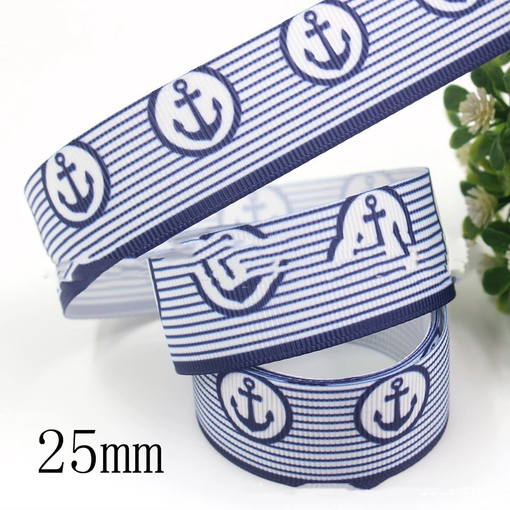 Cartoon Ocean Anchor Printed Ribbon