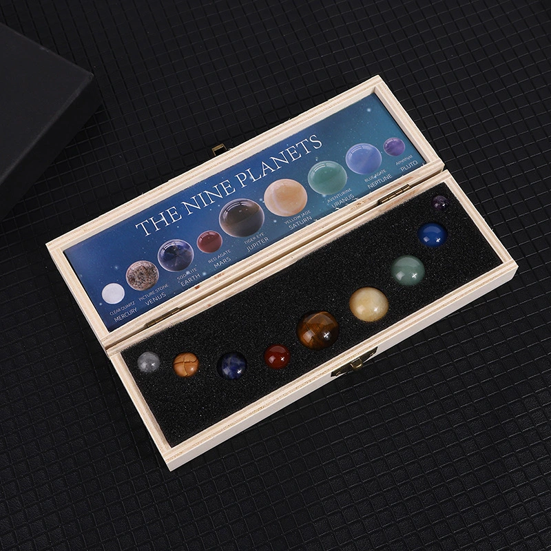 Natural Crystal Gem Specimen Solar System Nine Planets Ball Desktop Planet Ornaments