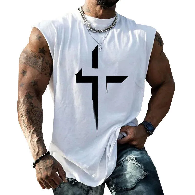 Loose Personality Pattern Summer Casual Round Neck Vest