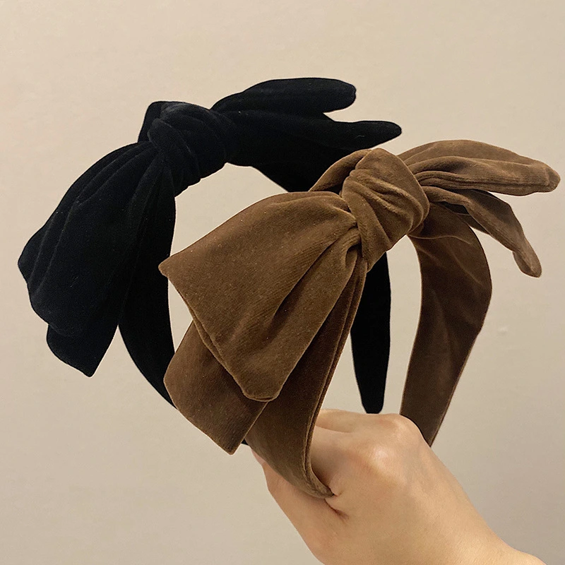 Velvet Bow Headband Elegant Retro