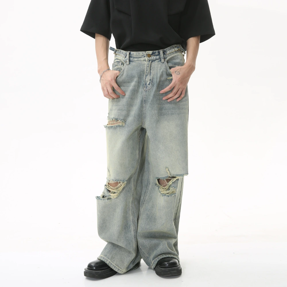 Loose Hip Hop American High Street Mop Ripped Jeans Tide