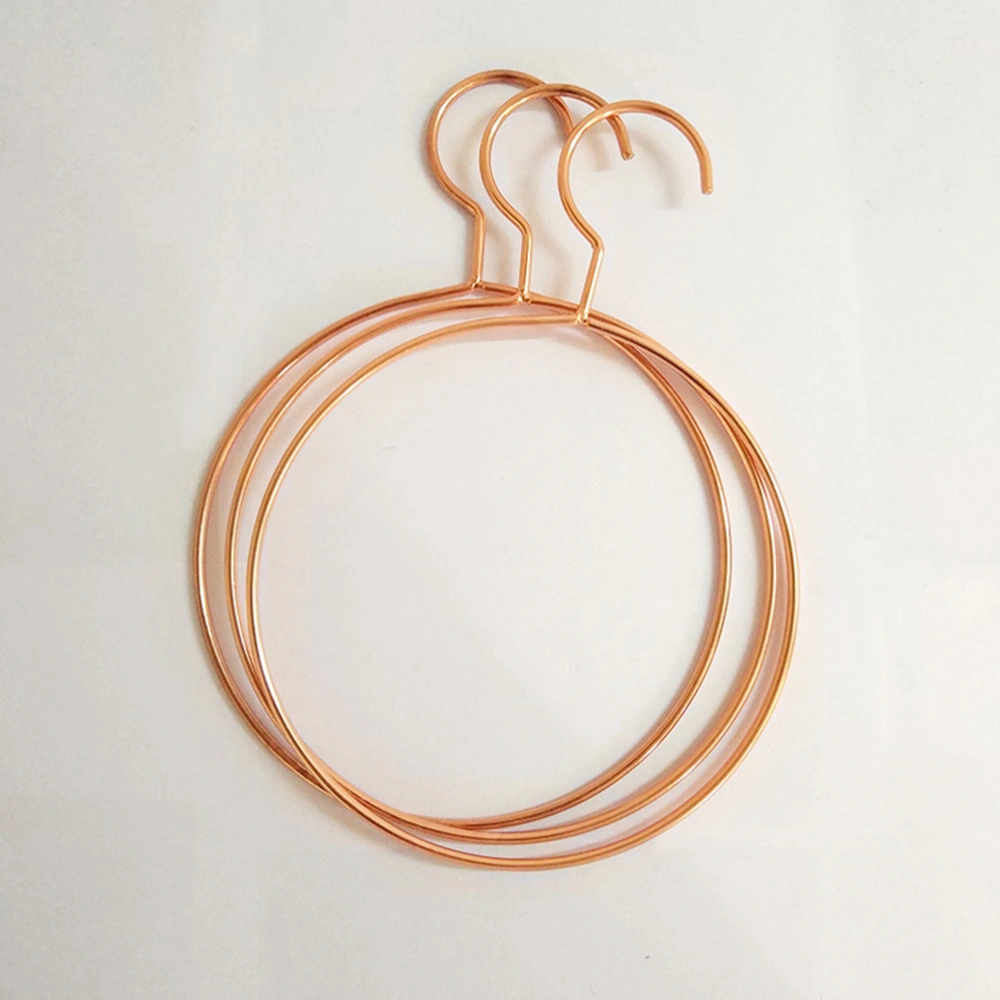 5pcs Round Clothes Hangers Iron Round Hangers Creative Scarf Hangers Metal Round Hanger (Rose Gold)