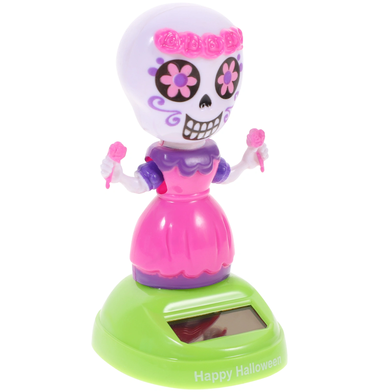 Ghost Solar Powered Head-Shaking Doll Car Ornament Shaking Doll Car Interior Decor Car Decorative Accessories (Female Ghost)