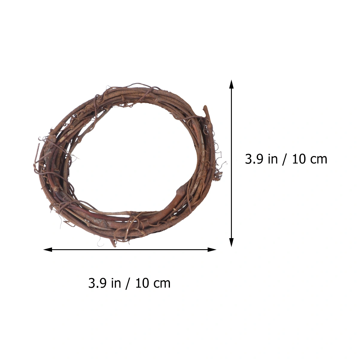 10 Pcs 10CM Unfinished Natural Dried Rattan Ring American Country Style Wreath Decorations for Indoor Home Party DIY Decoration
