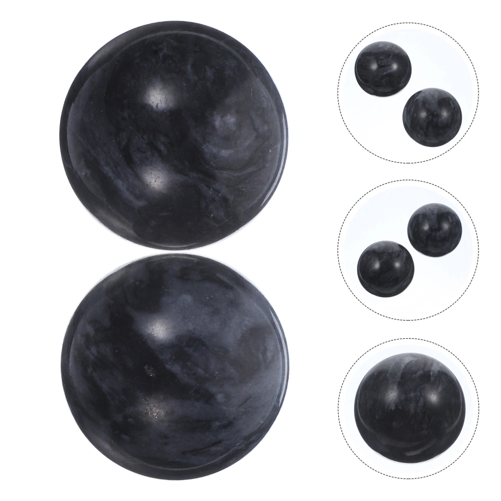 2 Pcs Elderly Health Care Ball Jade Hand Ball Health Exercise Ball Stress Relief for Old Man (Black)