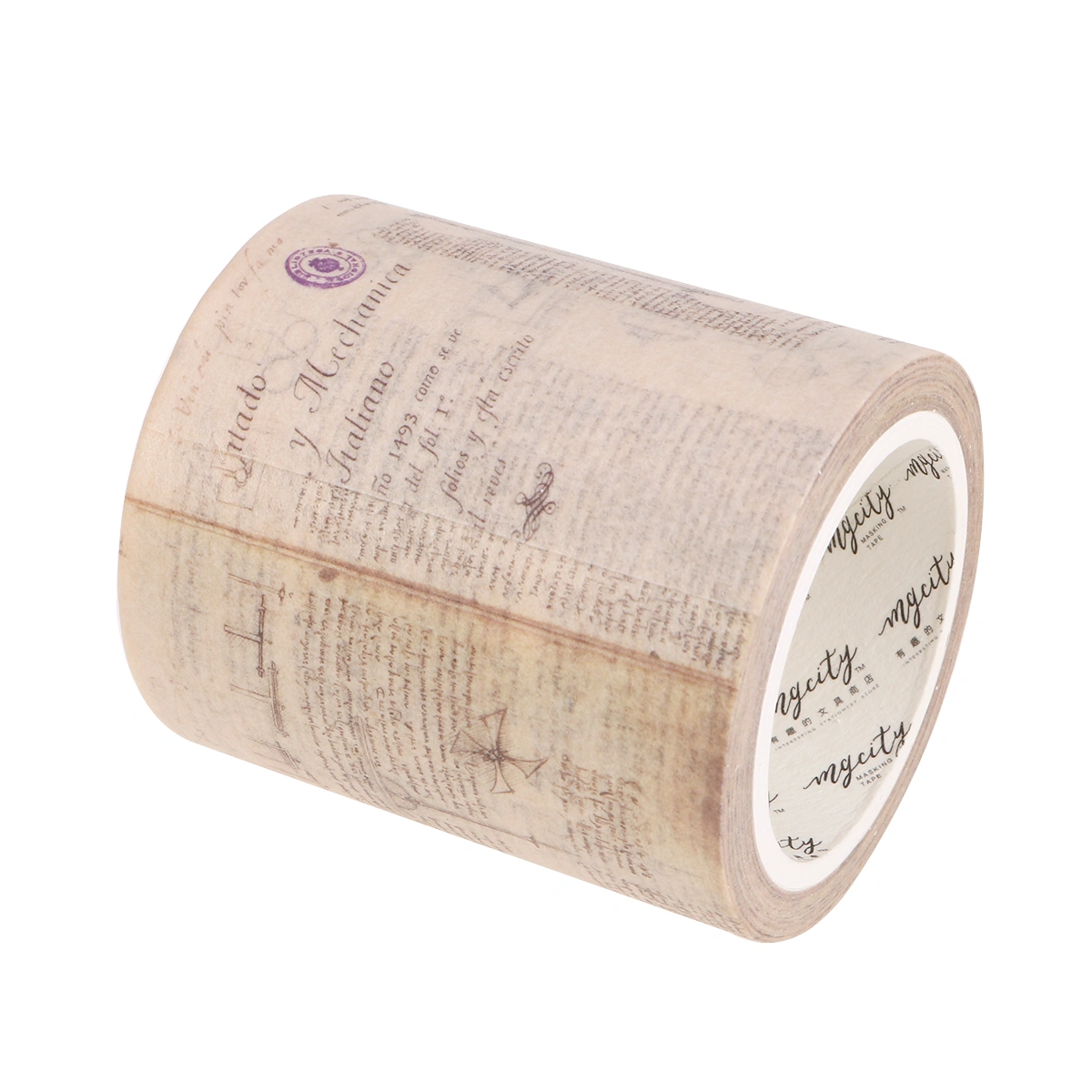 1Pc DIY Decorative Tape Retro Gothic Style Japanese Paper Tape Ornament for Scrapbook Diary Notebook (Da Vinci Manuscript)