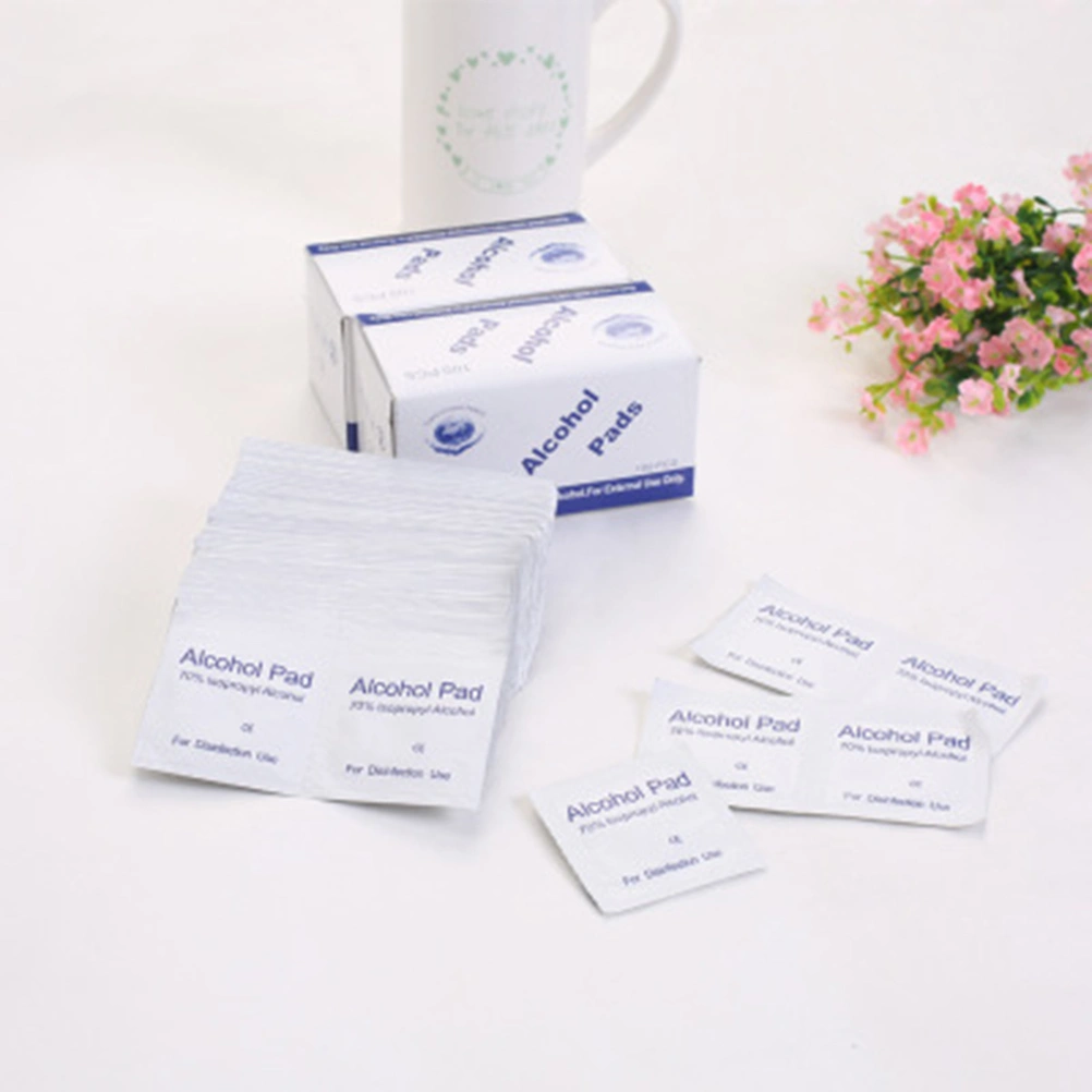 100PCS Disposable Alcohol Prep Pads Medical Alcohol Disinfection Tablets Clean Wounds Sterilization for Home or Outdoor