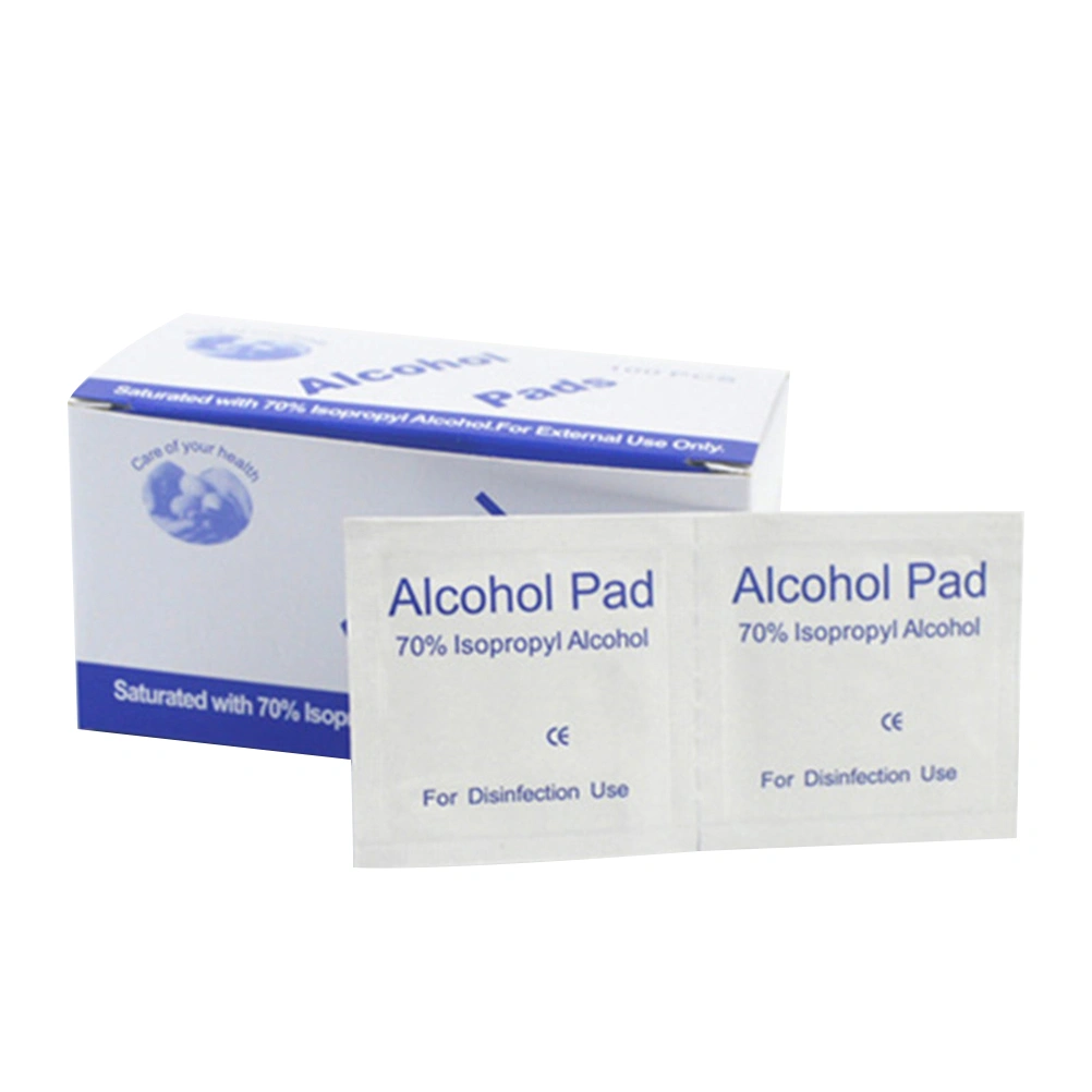 100PCS Disposable Alcohol Prep Pads Medical Alcohol Disinfection Tablets Clean Wounds Sterilization for Home or Outdoor