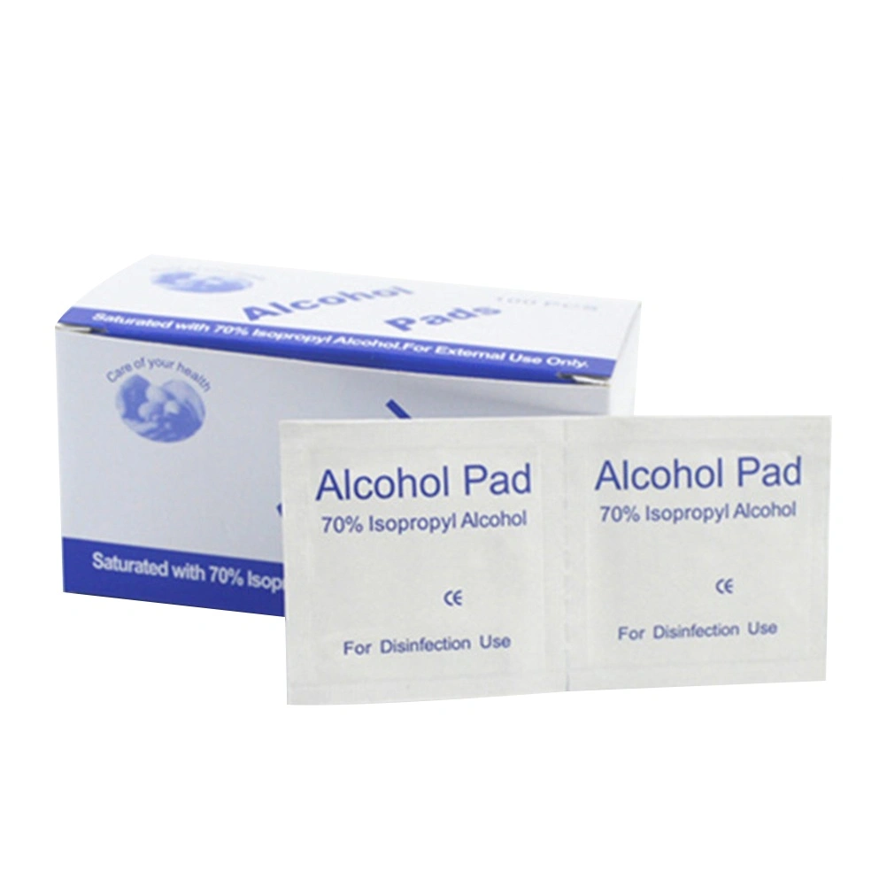 100PCS Disposable Alcohol Prep Pads Medical Alcohol Disinfection Tablets Clean Wounds Sterilization for Home or Outdoor