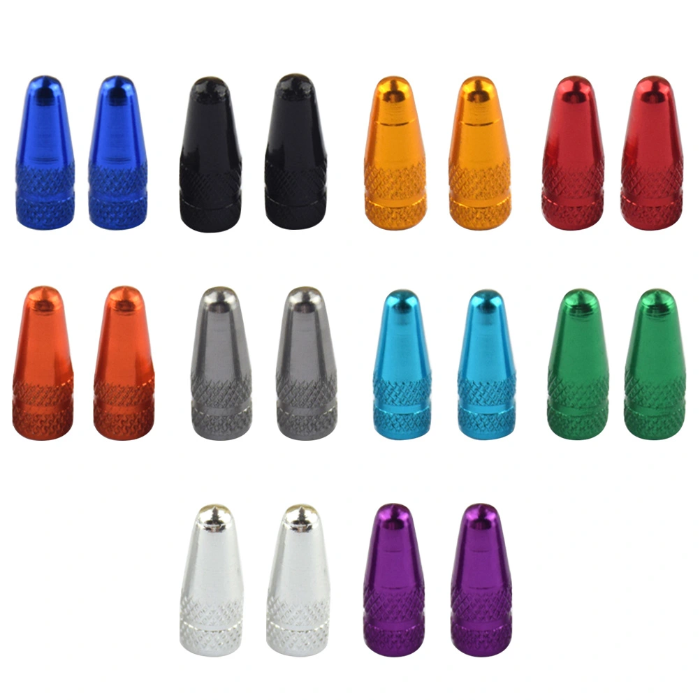 20pcs Presta Anodized Machined Aluminum Alloy French Style Bike Tire Caps Dust Covers