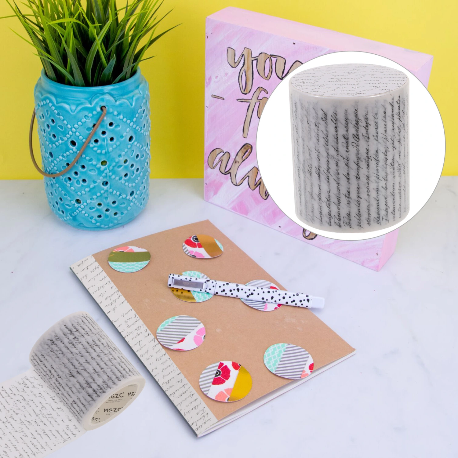 1Pc DIY Decorative Tape Retro Gothic Style Japanese Paper Tape Ornament for Scrapbook Diary Notebook (Love Letter)