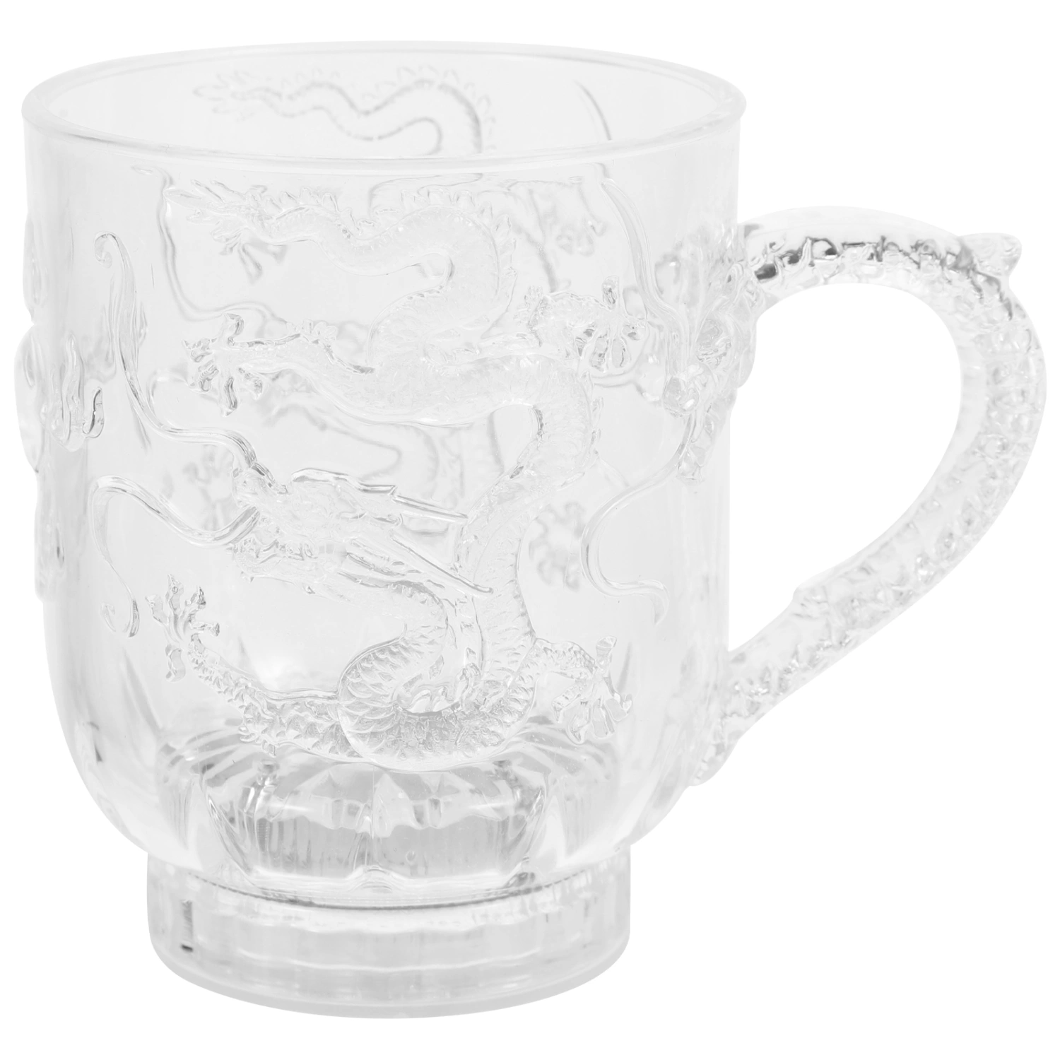 1pc LED Acrylic Flashing Colorful Induction Cup Mug Color Changing Sensitive Drinking Cup for Water Milk Tea Coffee Drinks Dragon Pattern(285ML)