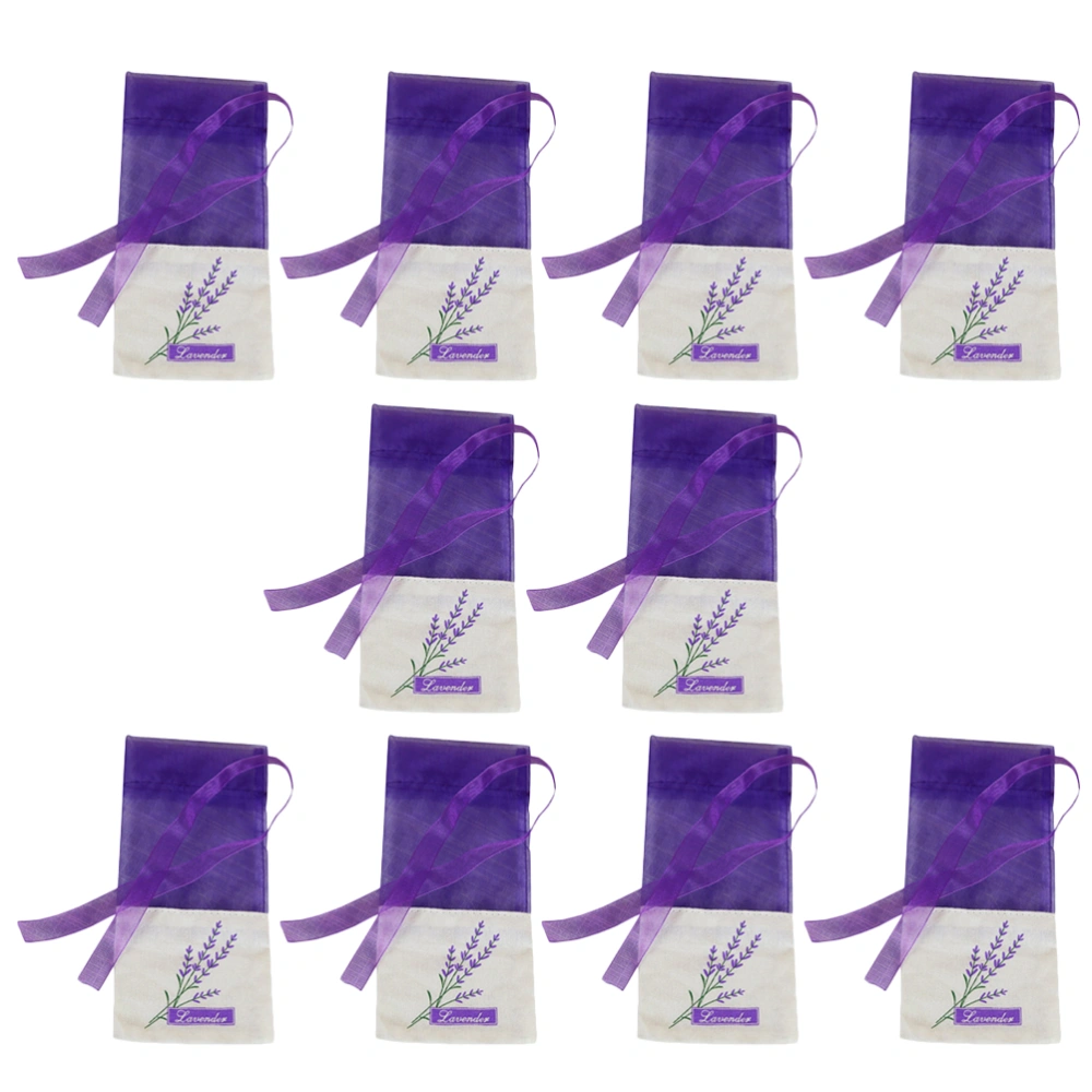 10pcs Floral Printing Lavender Bags Empty Fragrance Pouch Sachets Bag for Relaxing Sleeping Deep Purple