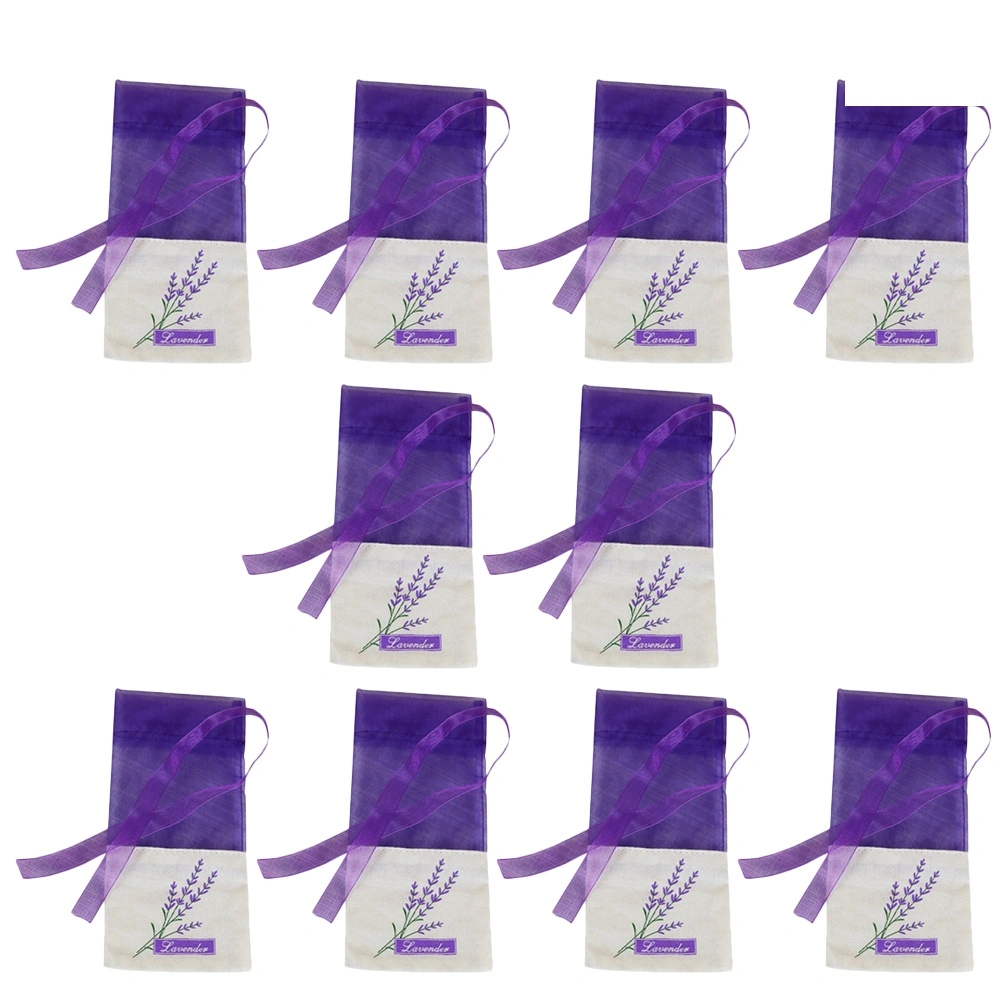 10pcs Floral Printing Lavender Bags Empty Fragrance Pouch Sachets Bag for Relaxing Sleeping Deep Purple