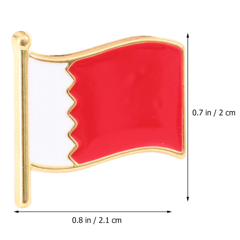 National Flag Shaped Brooch Fashion Breastpins Metal Creative Clothes Badge White and Red (Bahrain)