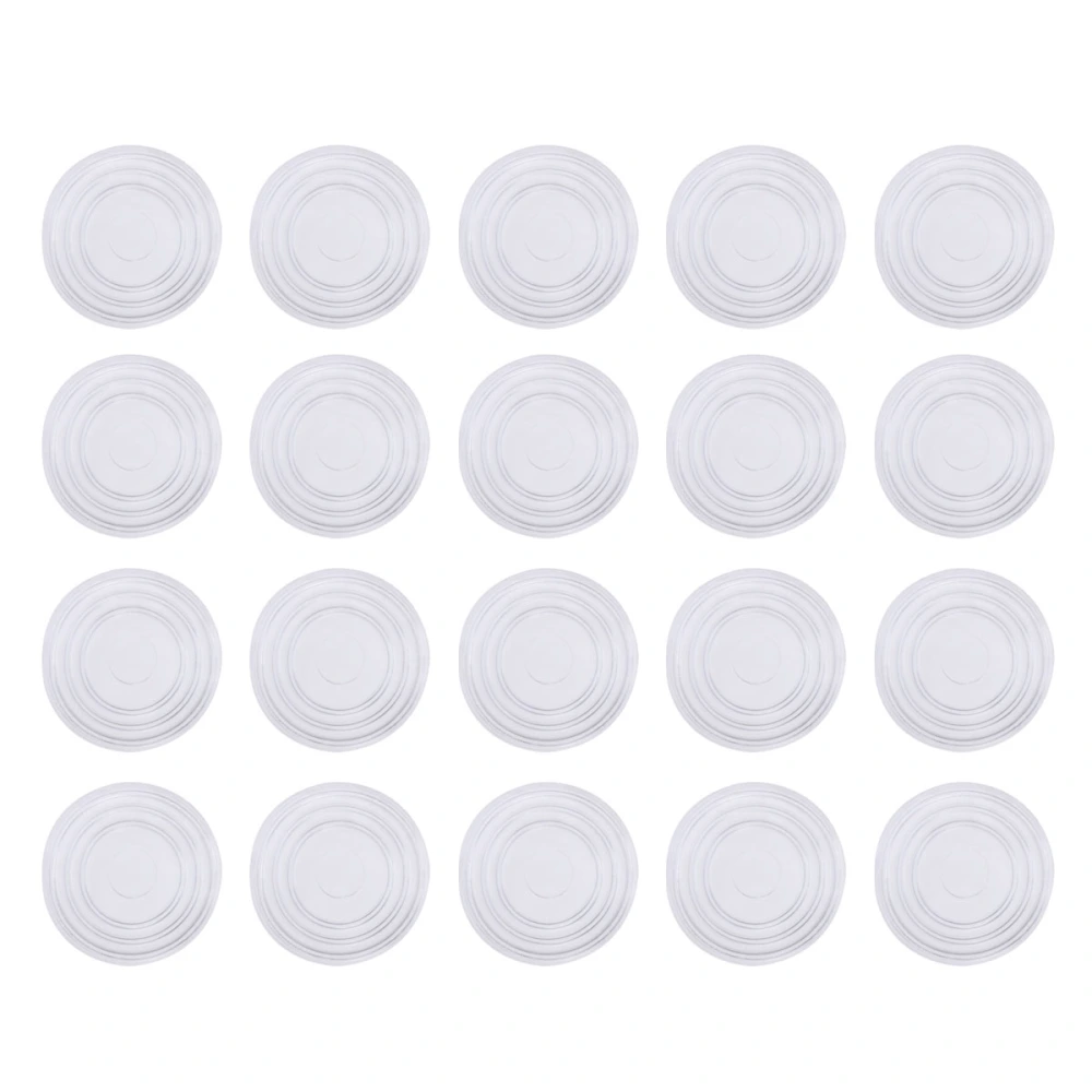 30 Pcs Furniture Bumpers Round Shape Glass Table Pads Transparent Plastic Rubber Mat Non-slip Grip Pads for Wall and Wooden Floor (Size S)