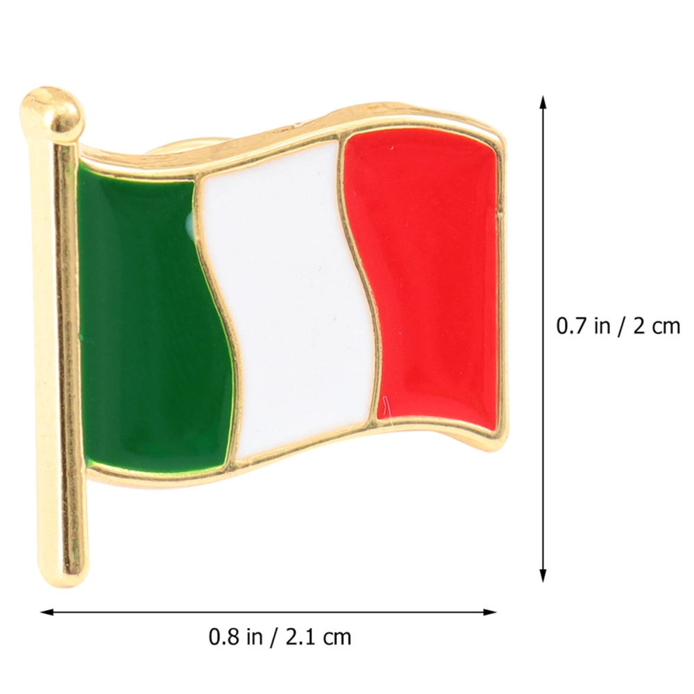 National Flag Shaped Brooch Fashion Breastpins Metal Creative Clothes Badge White and Red and Green (Italy)