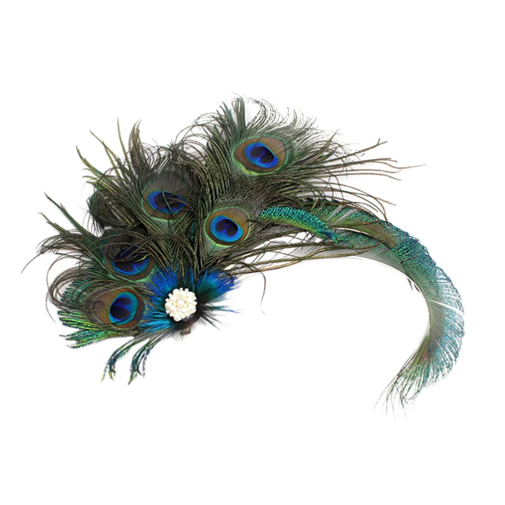 Retro Vintage Hair Clips Feather Hair Woman Hair Decoration Accessories Hairpin (Green)