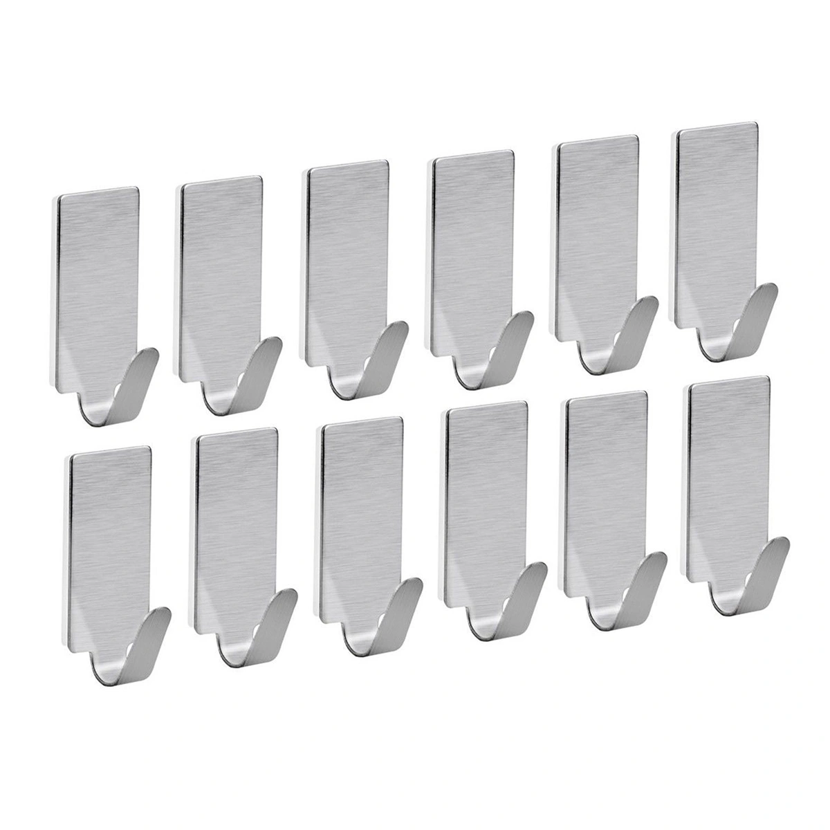 NUOLUX 12pcs Adhesive Stainless Steel Towel Hooks Towel Racks Wall Hooks for Kitchen Bathroom