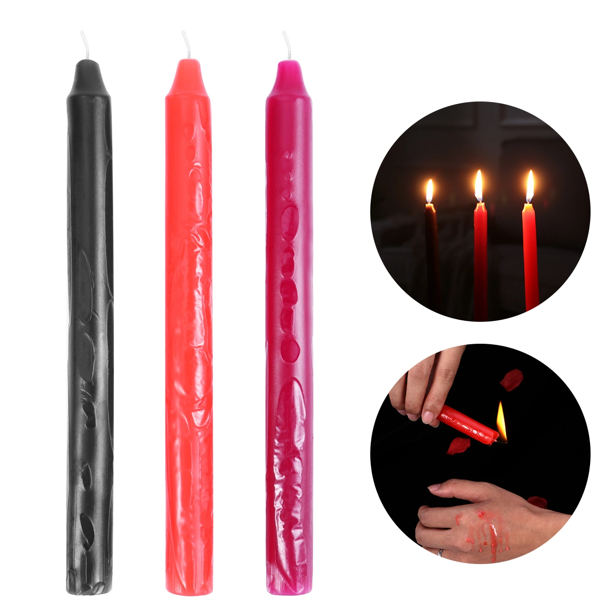 LUOEM 3Pcs Low Temperature Candles Romantic Wax Dripping Candles for Couples Lovers