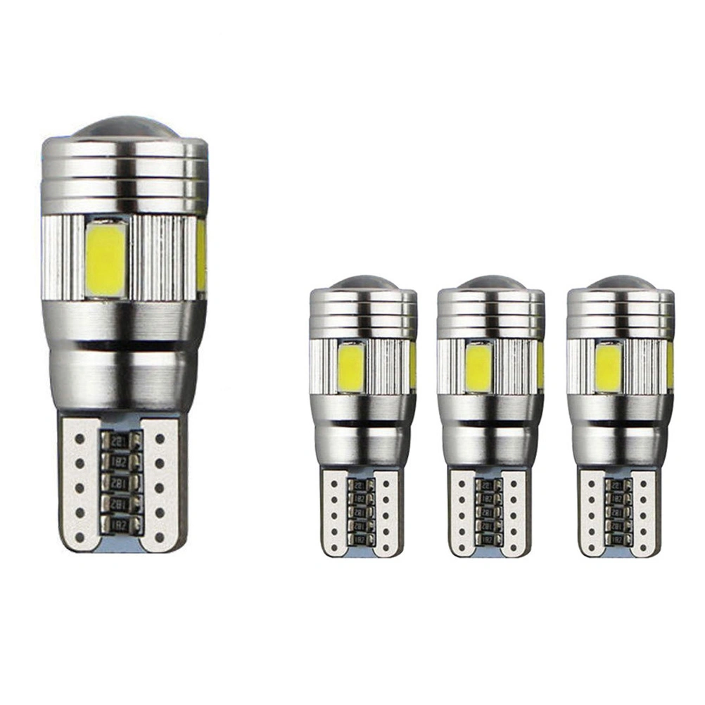 4PCS Super Bright T10 Car Bulbs LED Canbus Error Free Lamp 6 SMD White Side Light