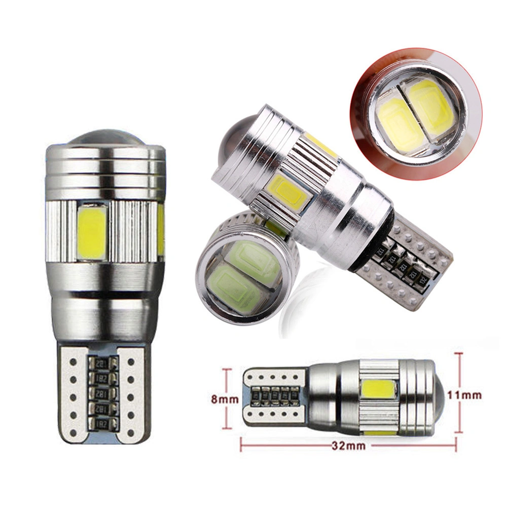 4PCS Super Bright T10 Car Bulbs LED Canbus Error Free Lamp 6 SMD White Side Light