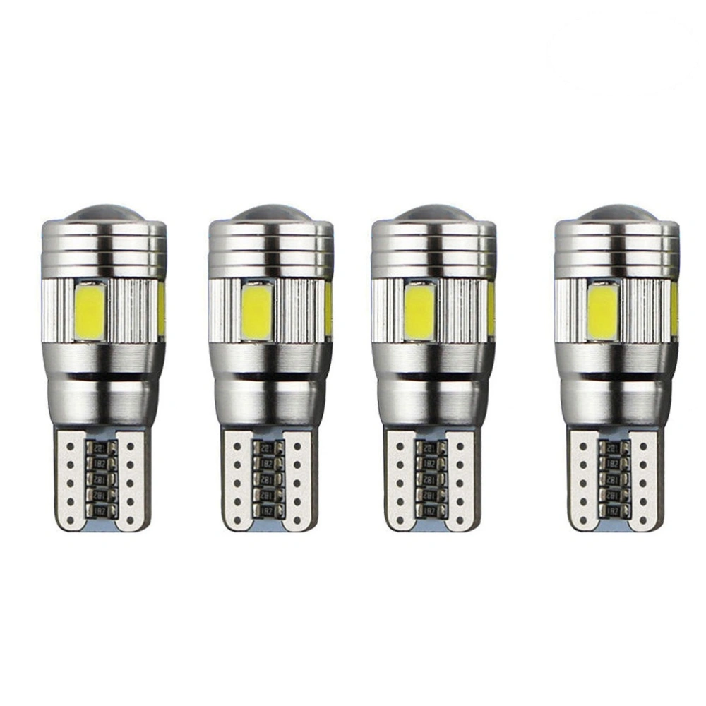 4PCS Super Bright T10 Car Bulbs LED Canbus Error Free Lamp 6 SMD White Side Light