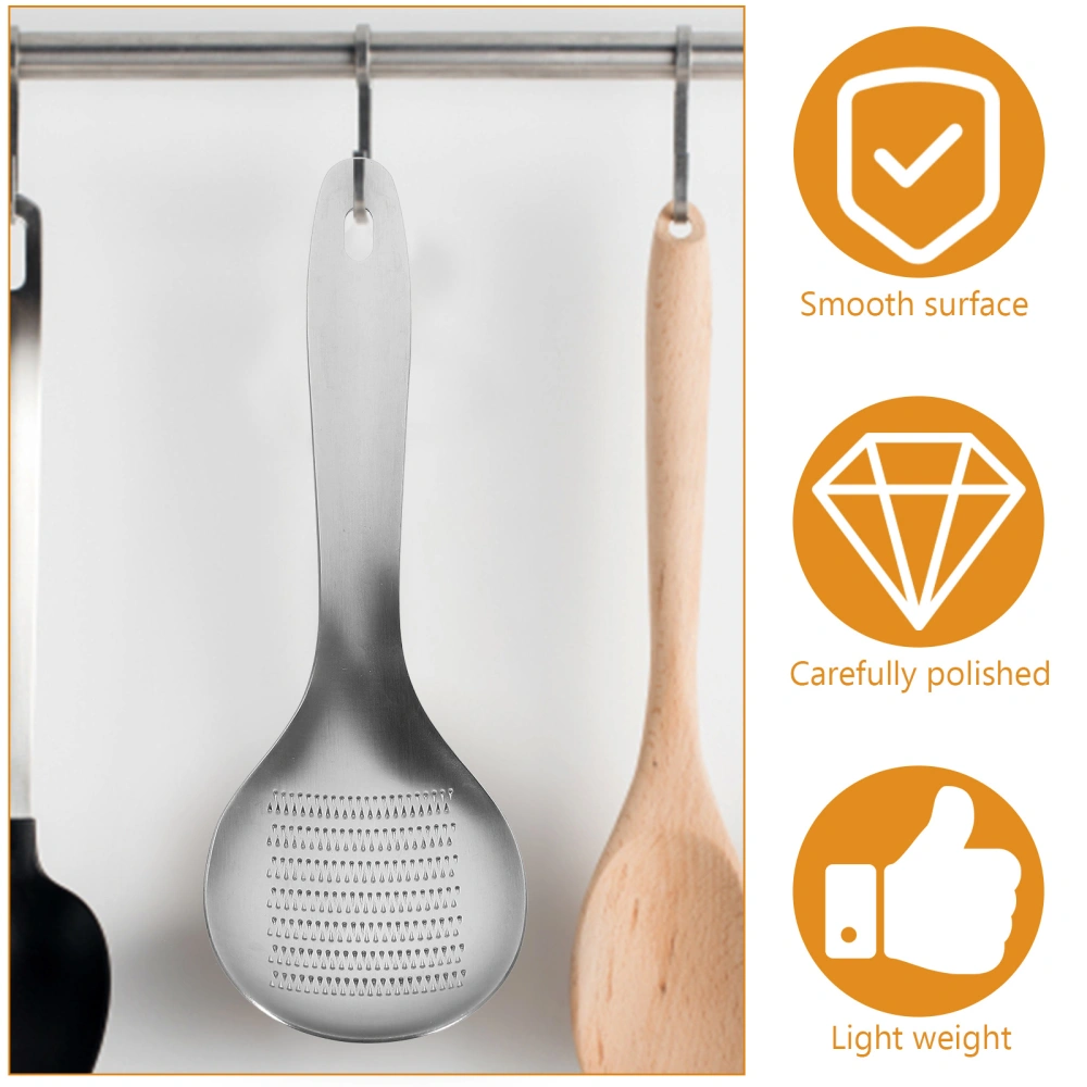 Multi-functional Spoon Shape Stainless Steel Ground Ginger Garlic Crusher Grater Mill Mud Grinding Tool