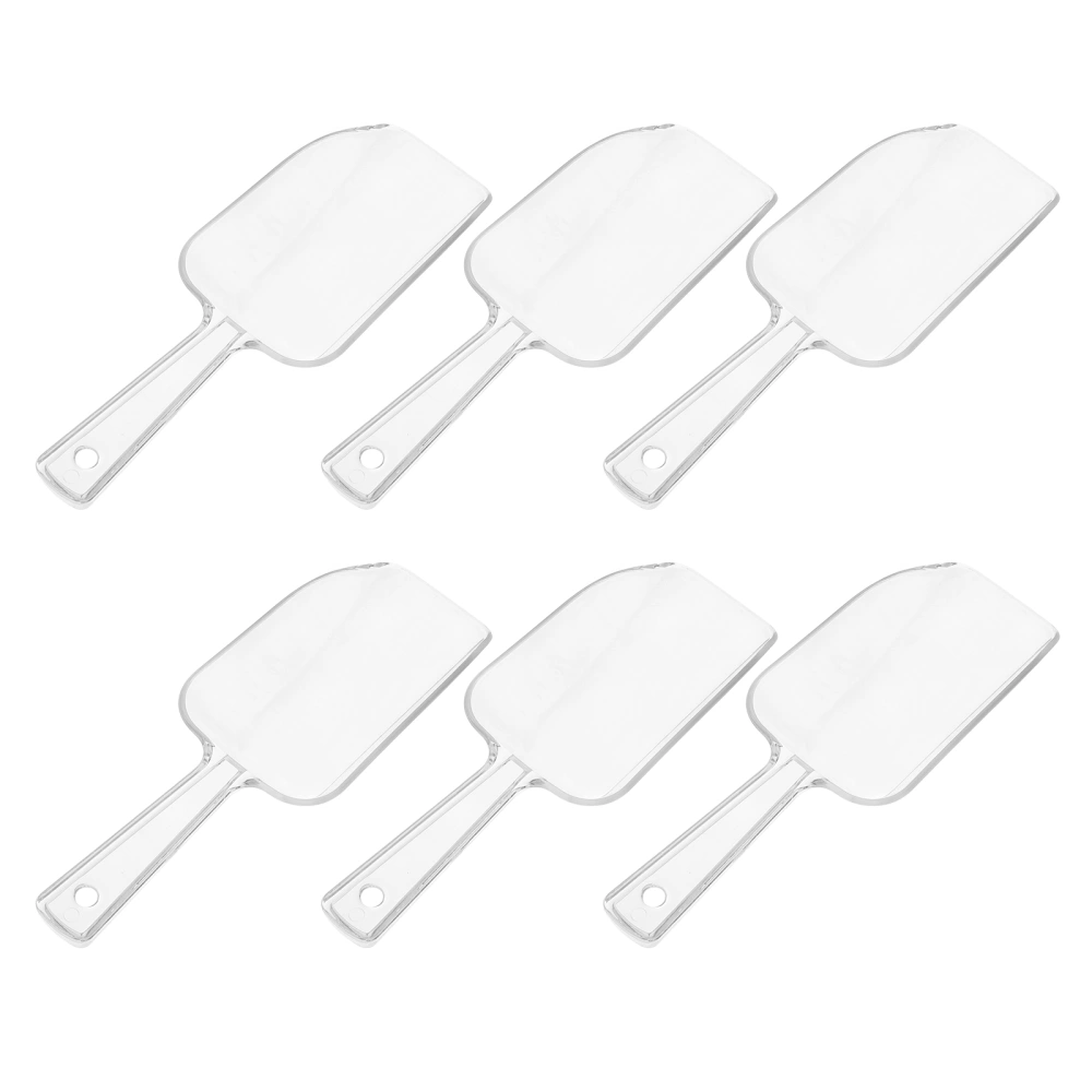 6 PCS Mini Clear Plastic Ice Scoop Scoopers for Weddings Candy Dessert Buffet Ice Cream Protein Powder (White)