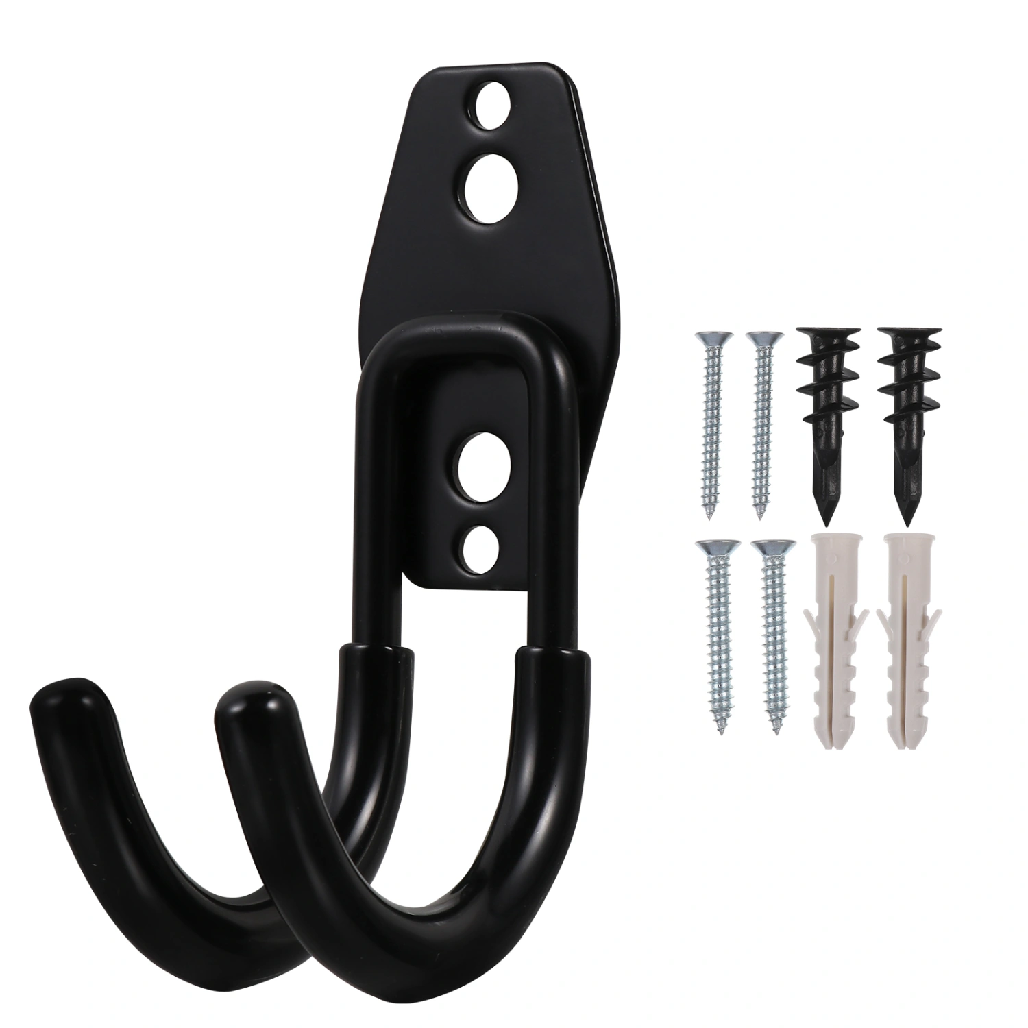 1PC Heavy Duty Iron Hook Water Pipe Hook Hose Organizer Hanging Bracket for Gardening Home (Black)