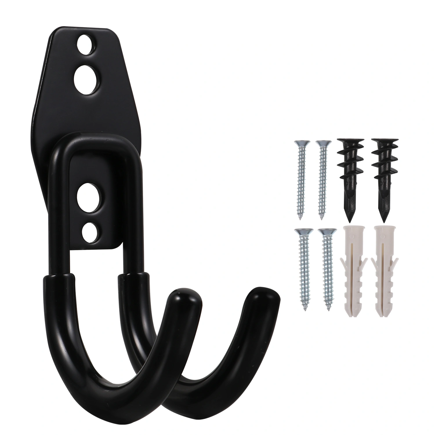 1PC Heavy Duty Iron Hook Water Pipe Hook Hose Organizer Hanging Bracket for Gardening Home (Black)