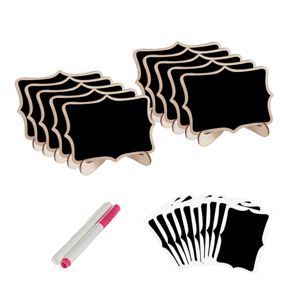 1 Set Mini Lace shape Chalkboards with Support Message Board Signs Table Place Signs for Home Birthday Wedding Party