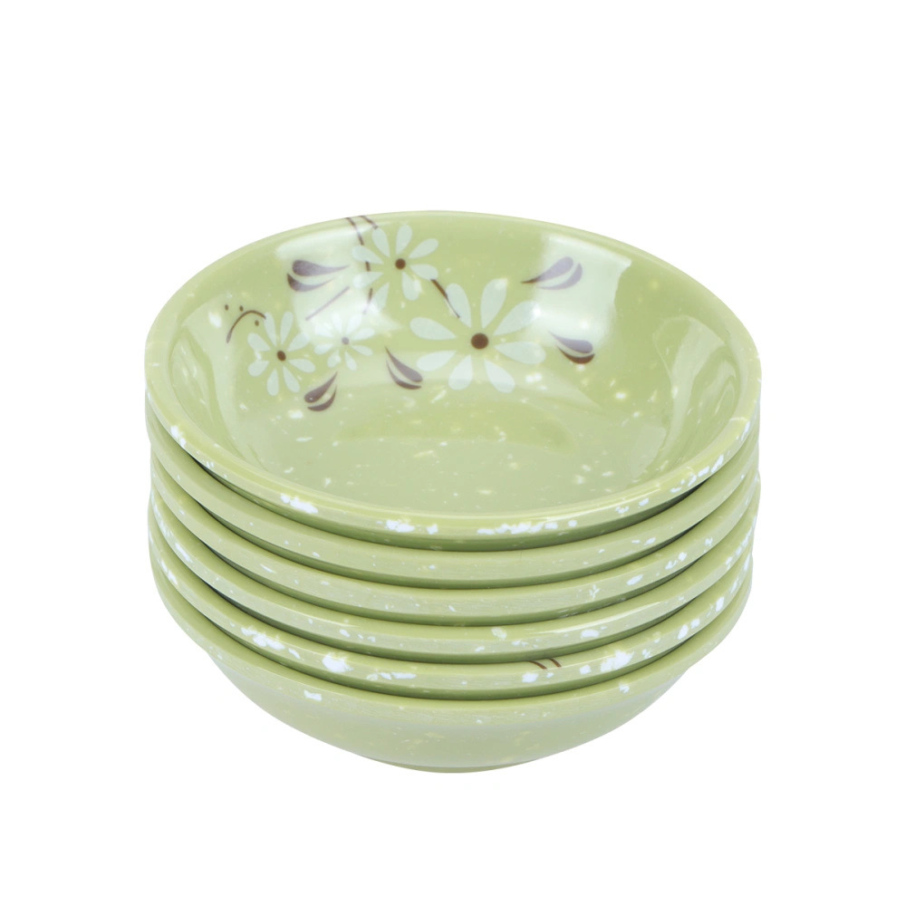 6pcs Melamine Sauce Plates Reusable Sauce Container Small Dipping Dish for Restaurant Home (Daisy)