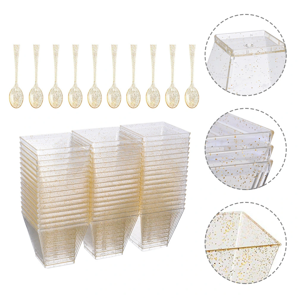 1 set of Plastic Dessert Cups Ice Cream Cups Pudding Storage Cups Yogurt Cups