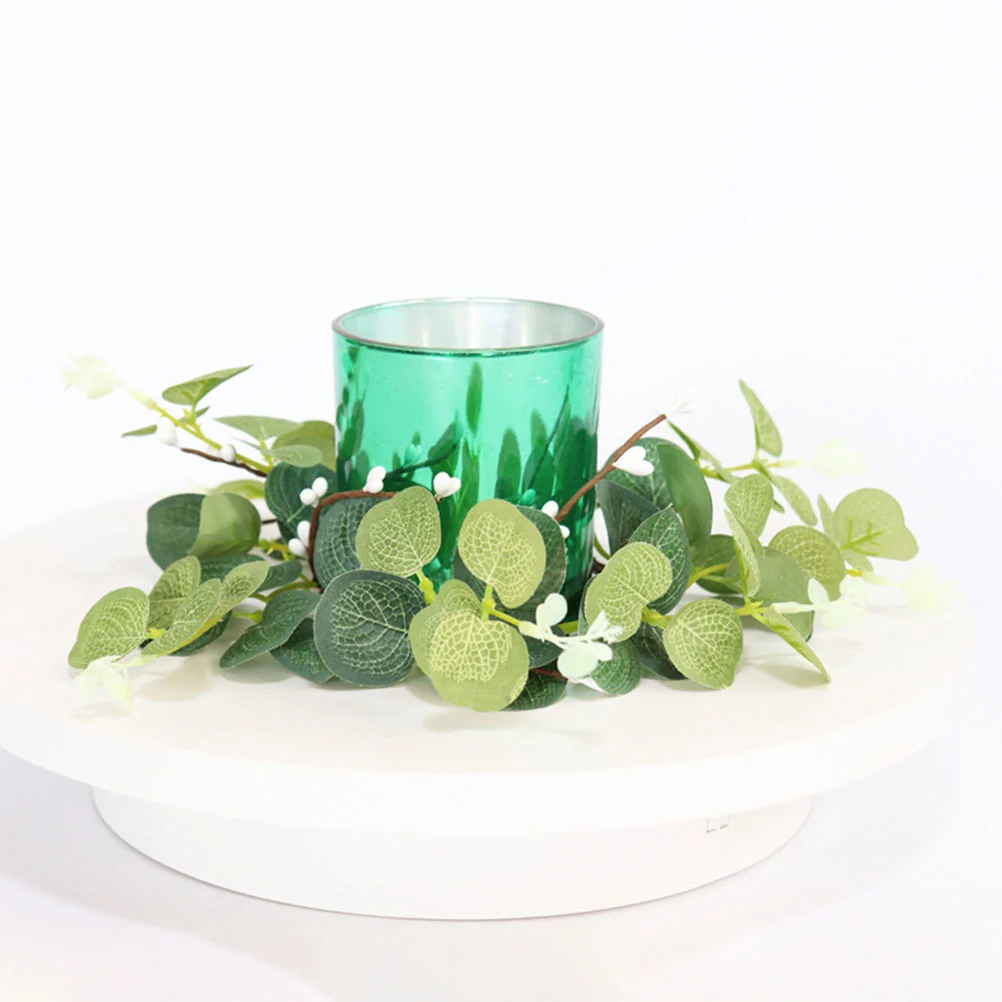 2Pcs Decorative Candle Wreaths Household Candle Rings Festival Wreath Decors Easter Accessory